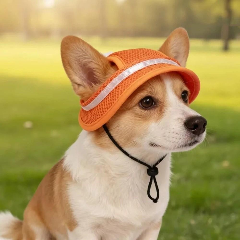 with Ear Holes Puppy Sun Protection Cap Breathable Dog Visor Hat Pet Mesh Sun Hat  for Dogs Cats