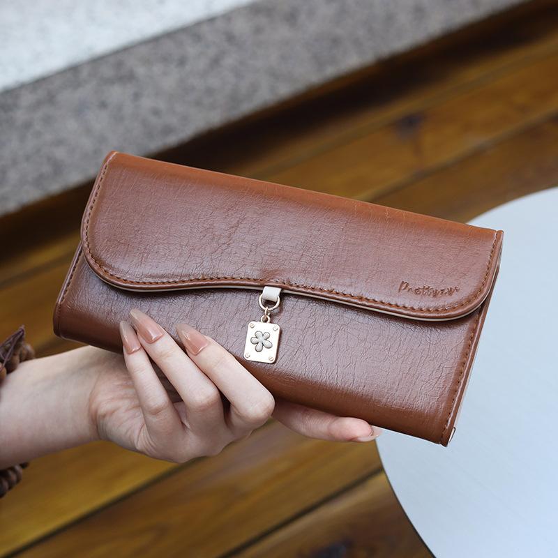Female Long Wallet Female Personality Flower Pendant Foreskin Clip