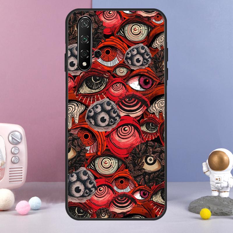 Scary Face Eyes For Huawei Nova 7i 8i 11i 12i 12s Y73 Y70 Y90 Y60 Y72 Y61 Y91 9 10 SE P30 Pro P40 Lite Case