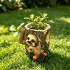 Artificial Stump Planter Resin Tree Bark Shape Flower Pot with Koala/Frog/Sloth Rustic Small Barrel