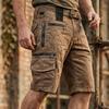Men's Vintage Washed Cargo Shorts Multi Pockets Casual Tactical Workwear Outdoor Shorts