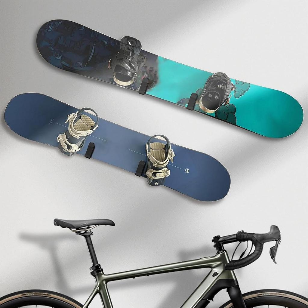 Estante de Almacenamiento para Tabla de Surf, 2 Colgadores de Rack para Tabla de Snowboard, Soporte de Pared Multifuncional
