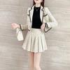 Chic Korean Style Two-Piece Pleated Skirt Suit for Women