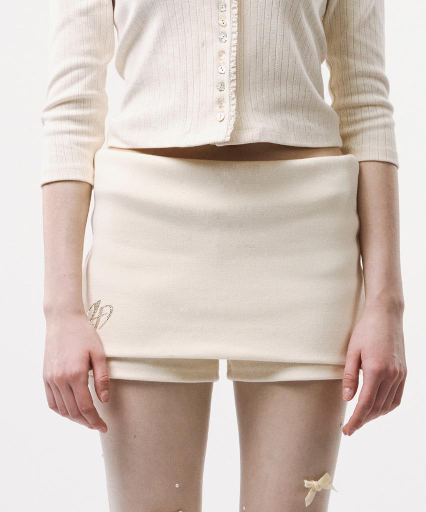 Podeowedeo Symbol Hotfix Skirt Pants (Cream)