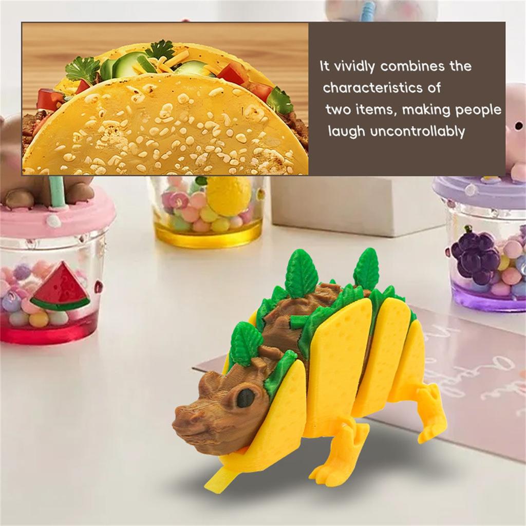 3D Printed Movable Tortilla Dinosaur Creative And Cute Food Ornaments For Desktop Decoration