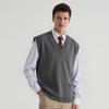 Thousand Paper Cranes Men's Design-Inspired Solid Color Knitted Vest, Korean Style Trendy and Unique Loose V-Neck Sweater Vest 935