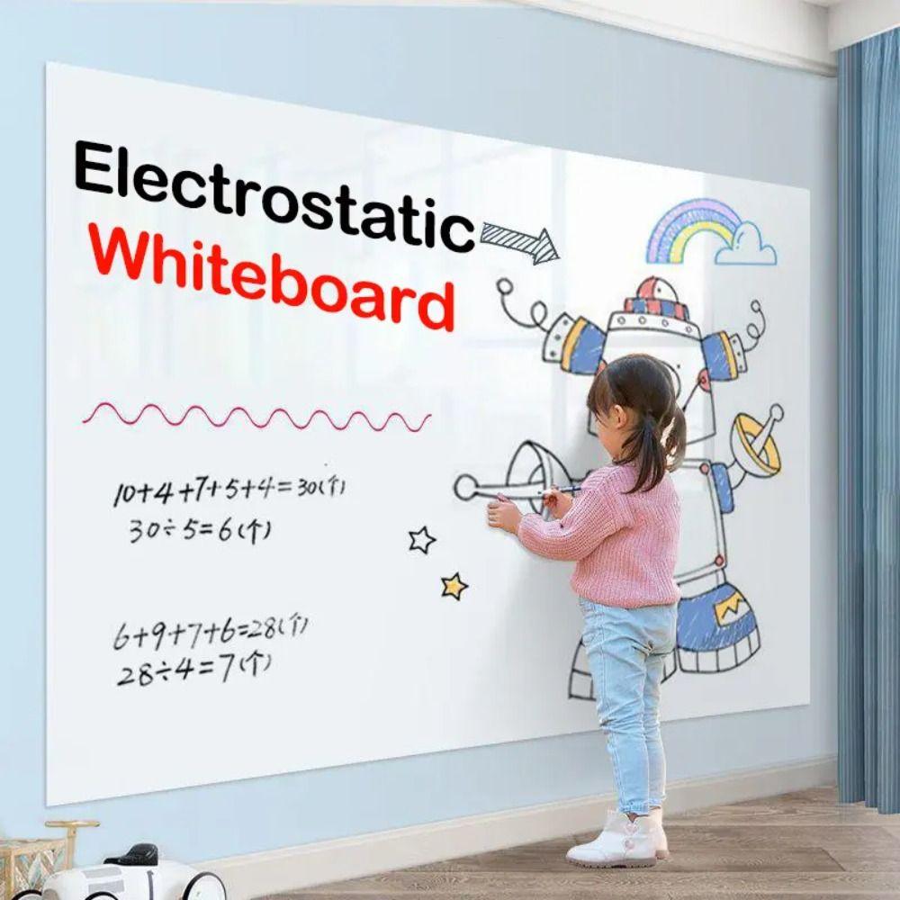 Electrostatic Whiteboard Sticker Removable Reusable Teaching Graffiti Drawing Board Household PP Erasable Whiteboard