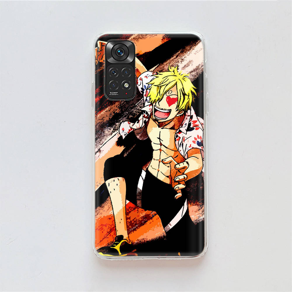 DT8 One Piece Zoro Sanji Hülle für Samsung A04 A14 A23 A34 A54 M23 M33 M52 M53 Realme 10 9 C30S C35 C55 VIVO Y02S Y21 Y33S Y51 X80 Pro Klare Hülle