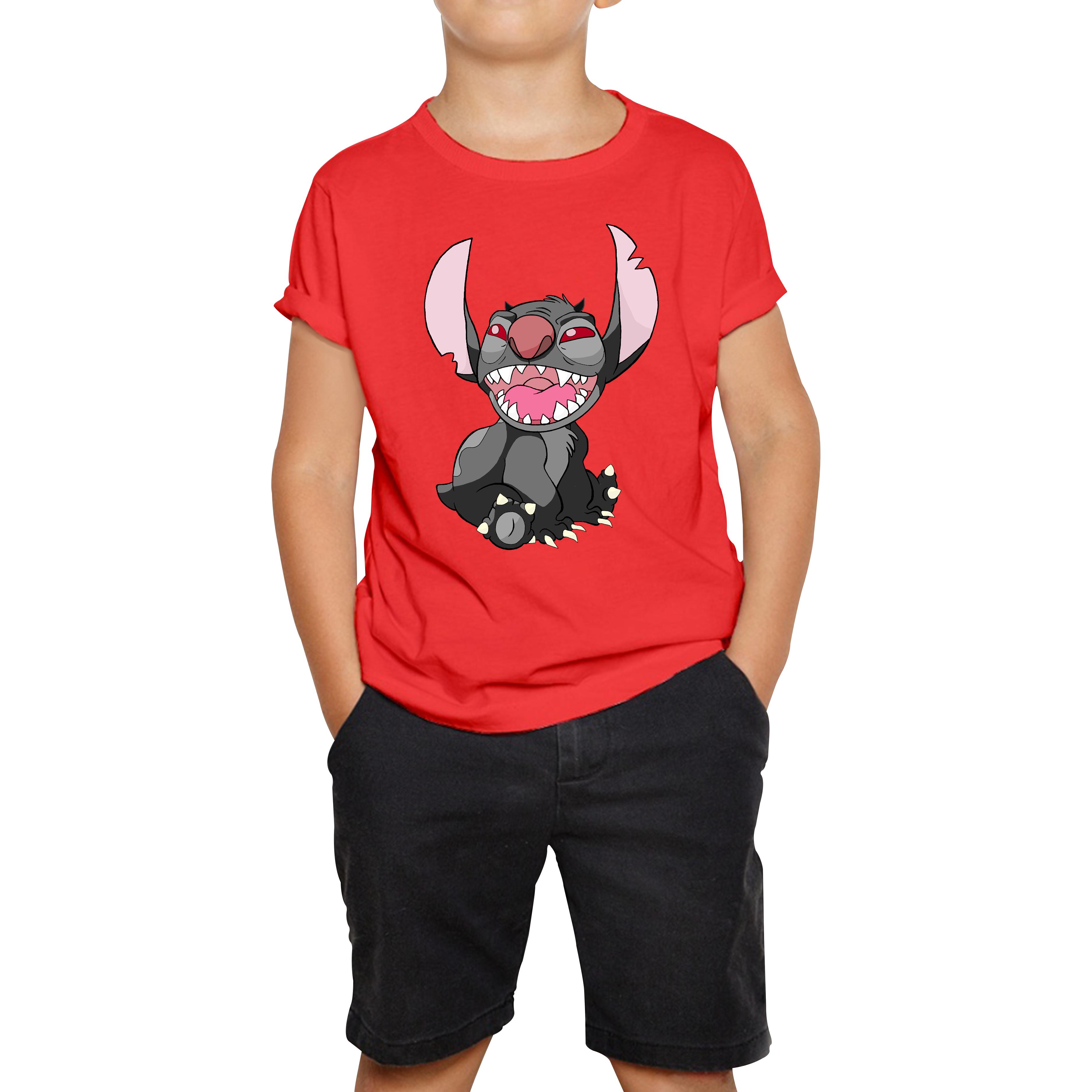 Disney Devil Stitch Funny Ohana Kids T Shirt 110