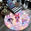 The Powerpuff Girls,Round Area Rug,Carpet Rug for Living Room Bedroom Sofa Playroom Decor,Non-slip Floor Mat