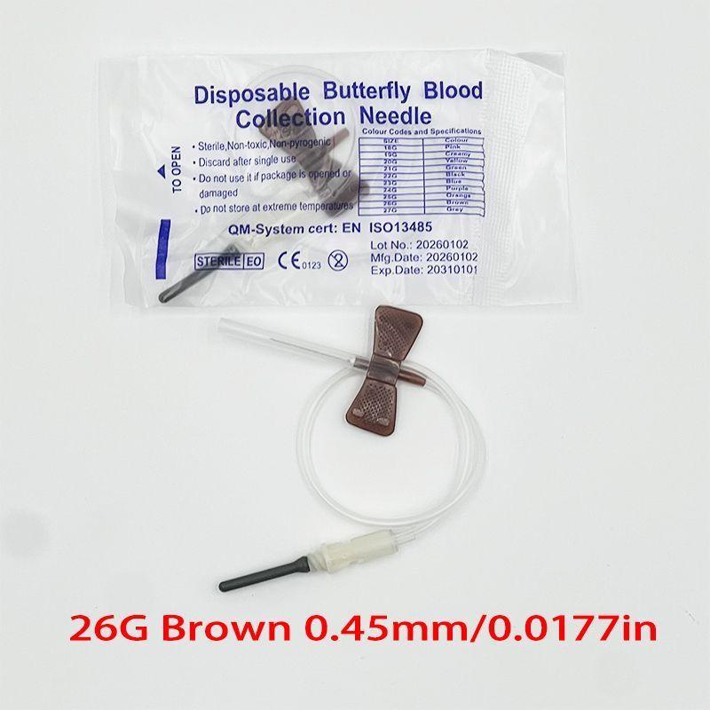 Veterinary Disposable Sterile Double-Bladed Venous Blood Collection Needle for Cats and Dogs, 50-Pack Affordable Packaging