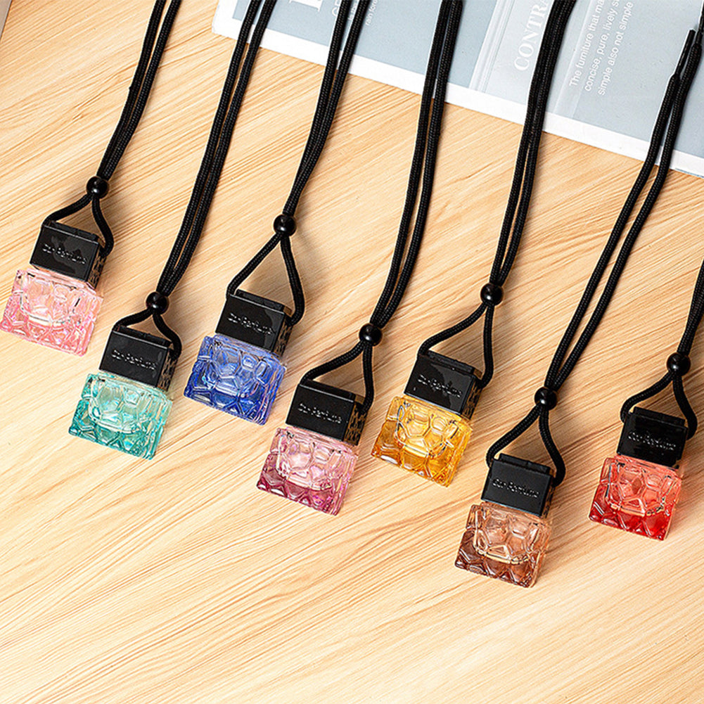 8ml/10ml Dyed Square Cap Black Cap Empty Bottle Car Essential Oil Diffuser Fragrance Air Freshener Scent Perfume Bottle Ornament