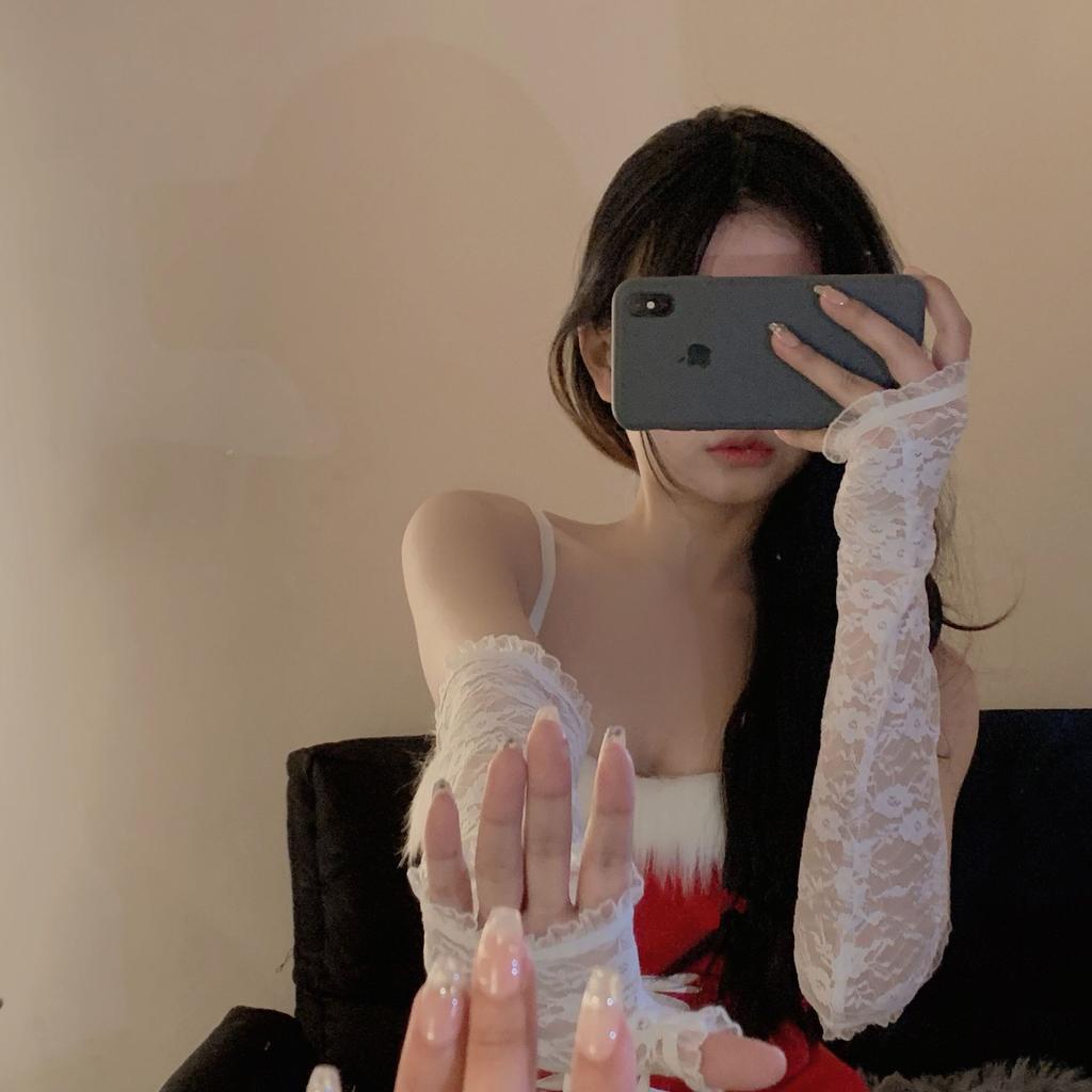 Fan Lei, erotic underwear accessories, pure desire retro mesh lace, long perspective gloves, photo props z062