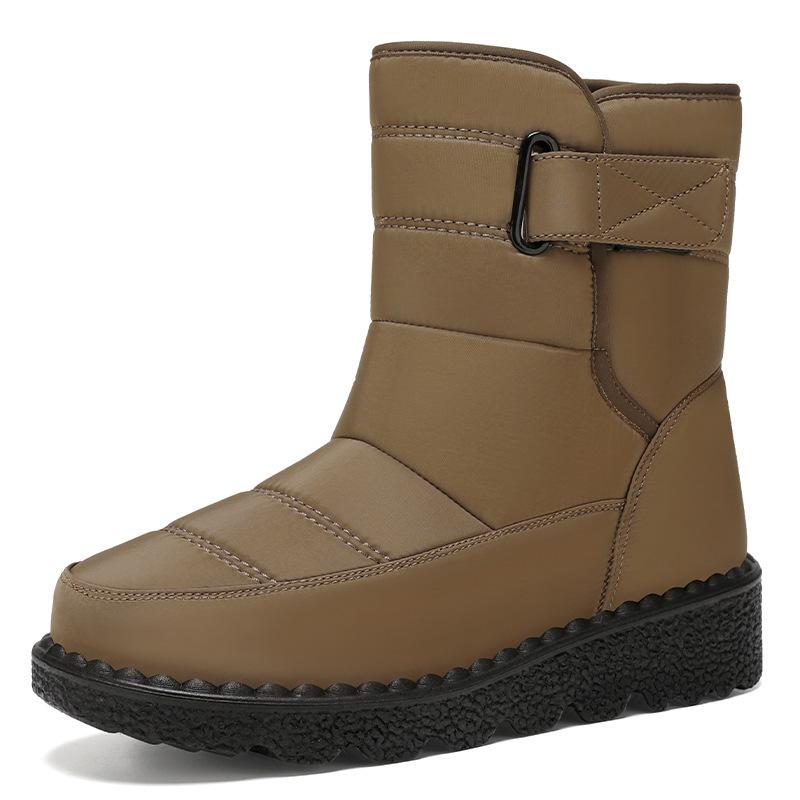 New Large-sized Long Boots Warm Fleece and Thickened Cotton Shoes Snow Boots