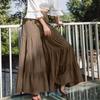 Casual Comfortable Wide Leg Pants Fashion Elastic Waist Pleated Cake Skirt Trouser Summer Folds Loose Solid Pants Pantalon 25736