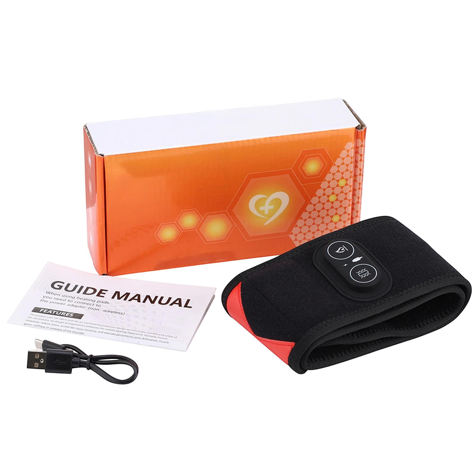 

Массажер для запястья с теплом и компрессией, перезаряжаемая грелка для запястья для облегчения боли, беспроводной массаж рук с 3 режимами вибрации One Size