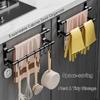 Space-Saving Double Rod Towel Rack Punch-Free Bath Towel Organizer  Toilet Storage