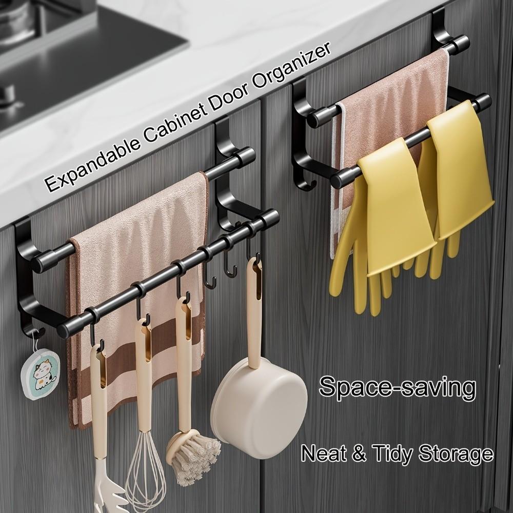 Space-Saving Double Rod Towel Rack Punch-Free Bath Towel Organizer Toilet Storage