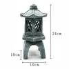 Polyresin For Garden Statue Pagoda Lantern Outdoor Decor Solar LED Lighting