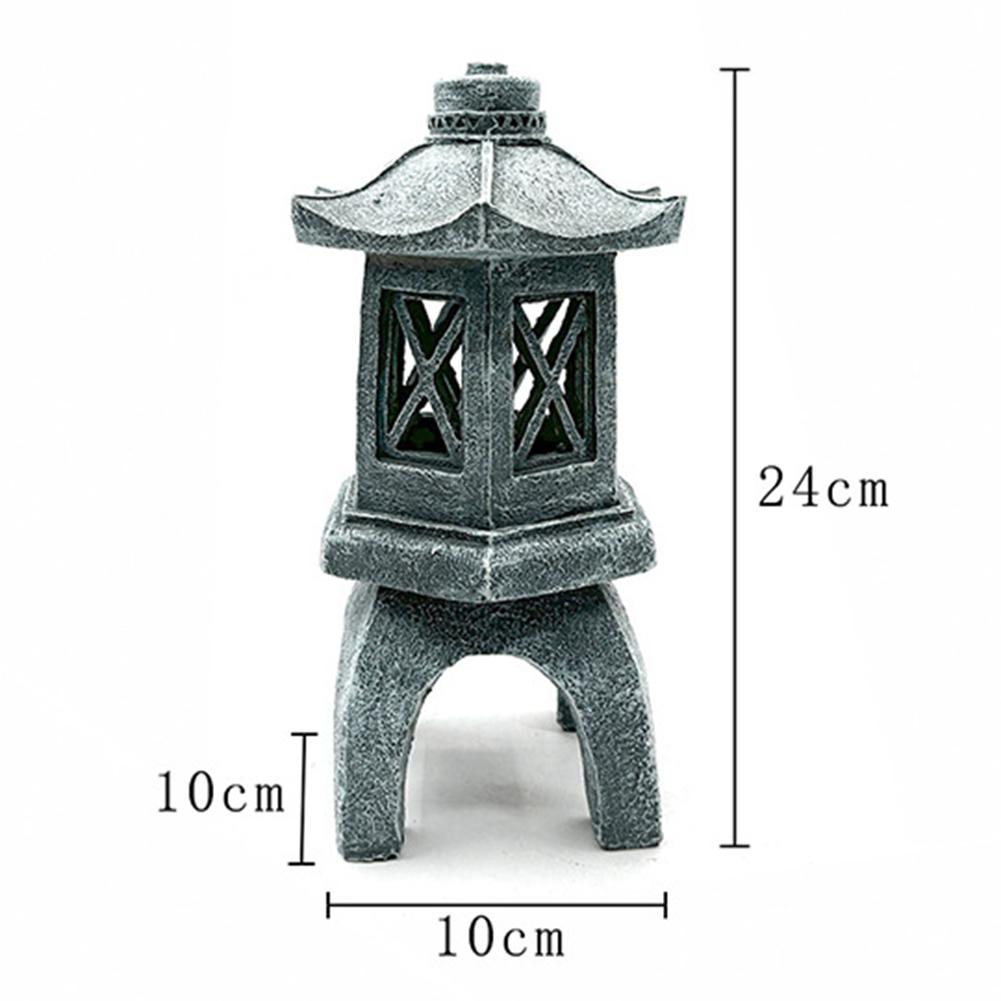 Polyresin For Garden Statue Pagoda Lantern Outdoor Decor Solar LED Lighting