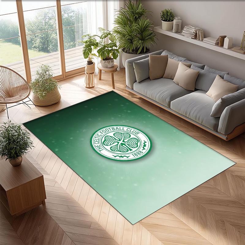 Tappeto Morbido Antiscivolo per Interni con Motivo Calcio Celtic FC, Tappetino Decorativo Sportivo per Camera da Letto