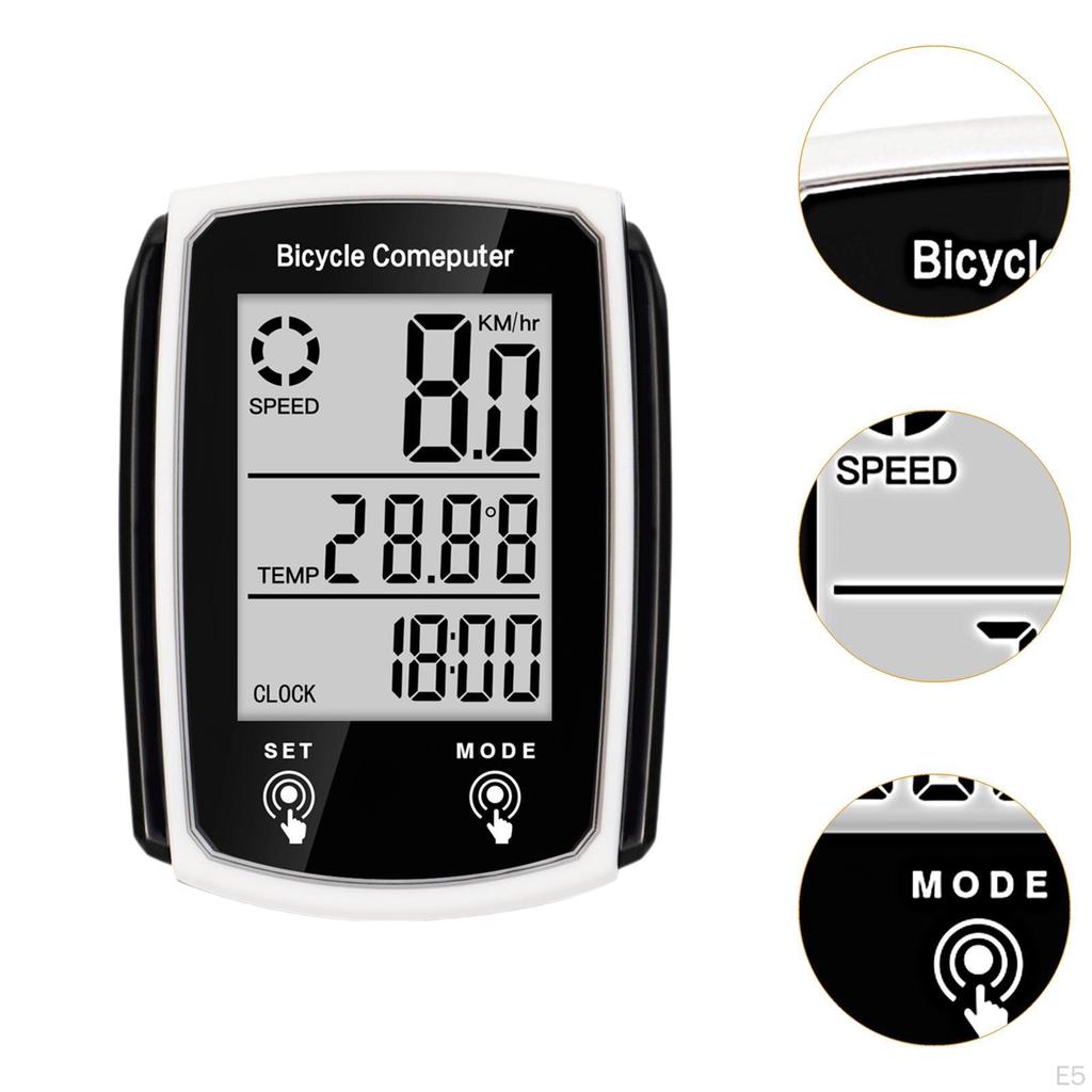 Fahrradcomputer Kabelgebunden Digitaler LCD-Bildschirm mit Hintergrundbeleuchtung Uhr Radfahren