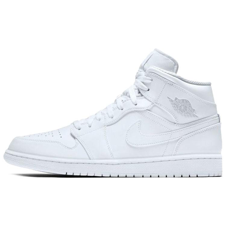 New JORDAN 1 Mid White/Pure Platinum 554724-104
