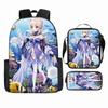 Luxury Popular Funny Novelty Genshin Impact 3D Printed 3pcs/Set Pupil School Bags Laptop Daypack Backpack Lunch Bag Pencil Case