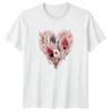 Heart Floral Arrangement Womens T-Shirt Mens Tee Graphic Unisex Top