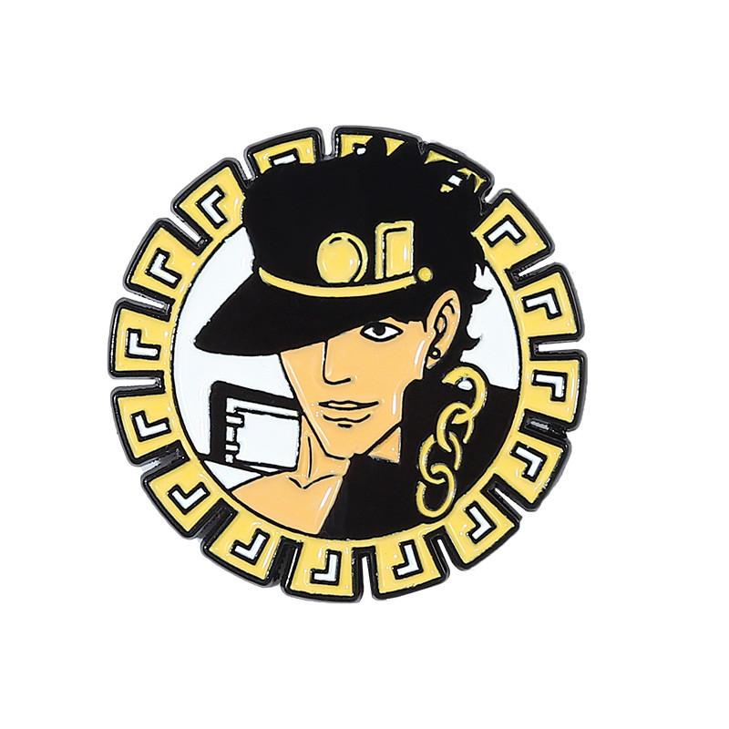 Creative Jojo Cartoon Character Enamel Badge Featuring Jotaro And Jolyne In Unique Design