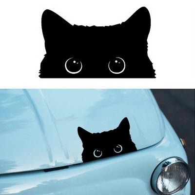 Vinyl Auto Sticker Accessoire - Waterdichte Styling Cover voor Auto Decoratie - Schattig Arm Kat Ontwerp met Grote Ogen voor Auto