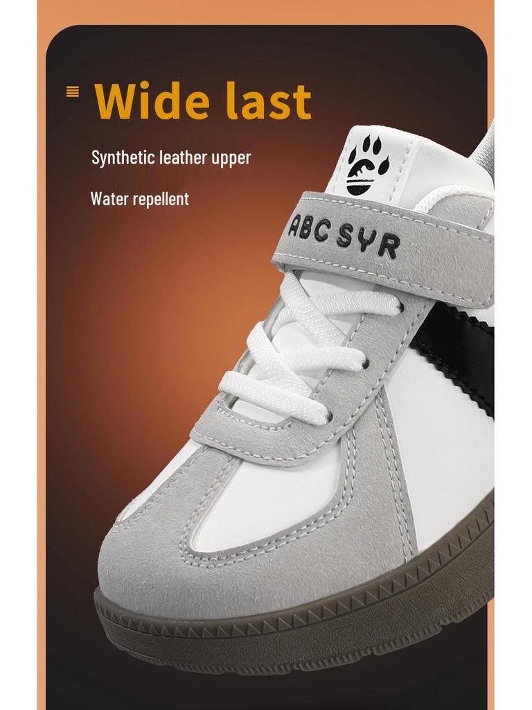 Boys' and Girls' 2026 Casual Wide Toe Leather Sneakers for Spring & Autumn