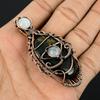 Bloodstone & Rainbow Moonstone 999 Copper Wire Wrapped Pendant Handmade Gemstone Jewelry, Gifts For Wife Brand New Pendant
