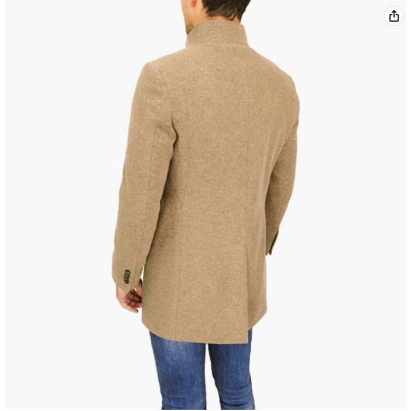 Men Thickened Stand Collar Woolen Casual Warm Winter Jacket