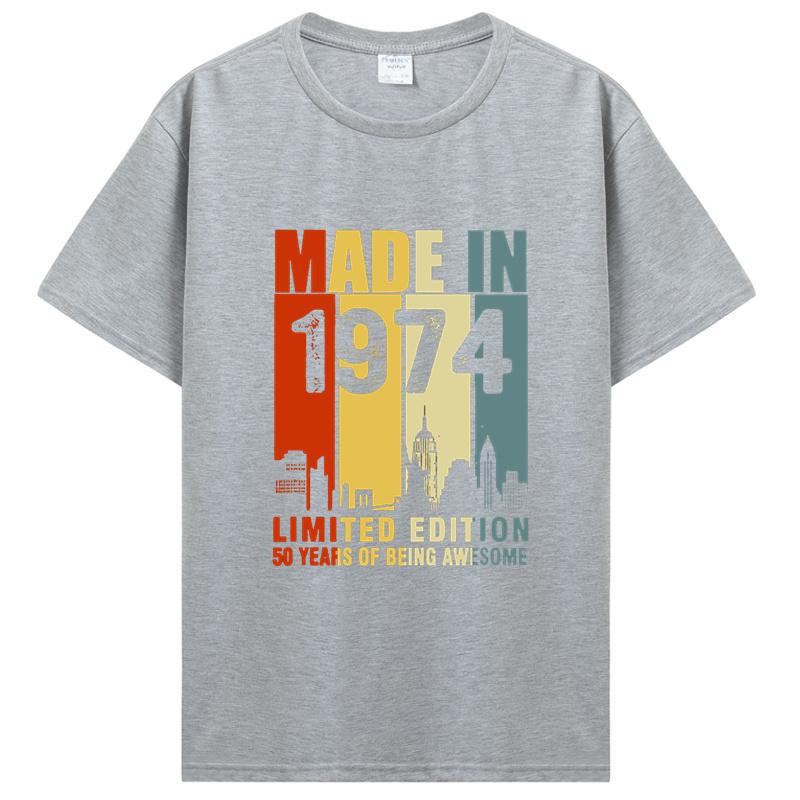 Old Vintage 1974 Birthday Men Women T-Shirt Wife Husband B-Day Presents Sayings Quote Graphic Clothing Oversized Tshirt