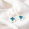 Natural Apatite 925 Sterling Silver Handcrafted Jewelry Earrings For Her 1.67" CE-14-8