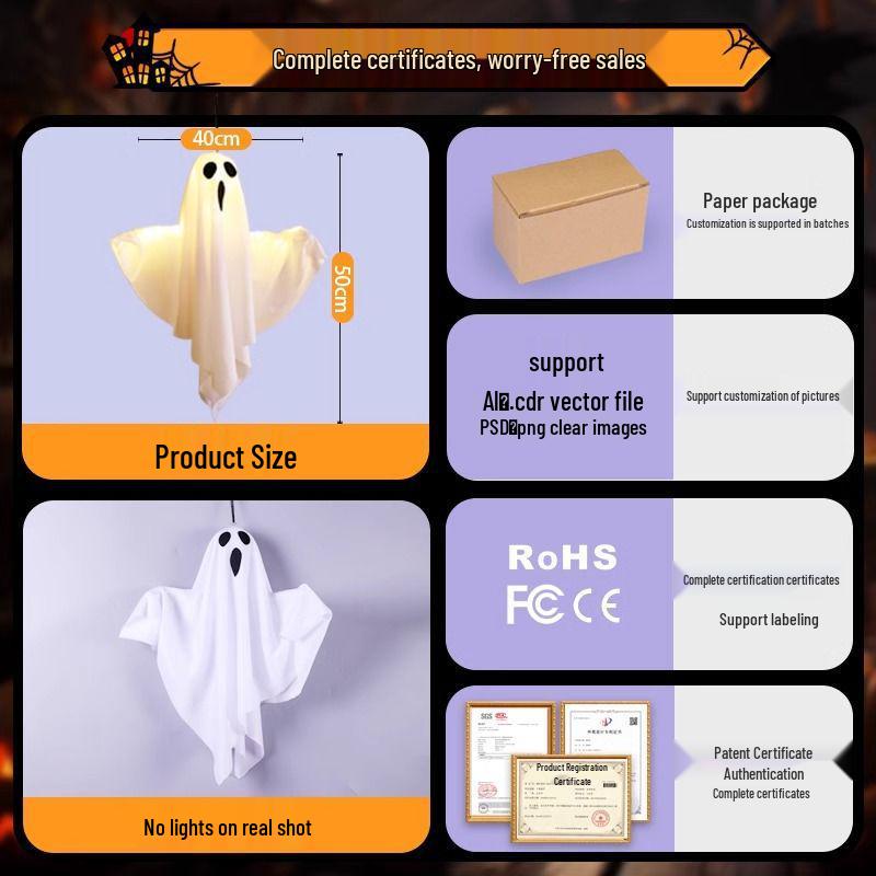 Halloween Leuchtende Geist LED Lichterketten für Außen Dekoration