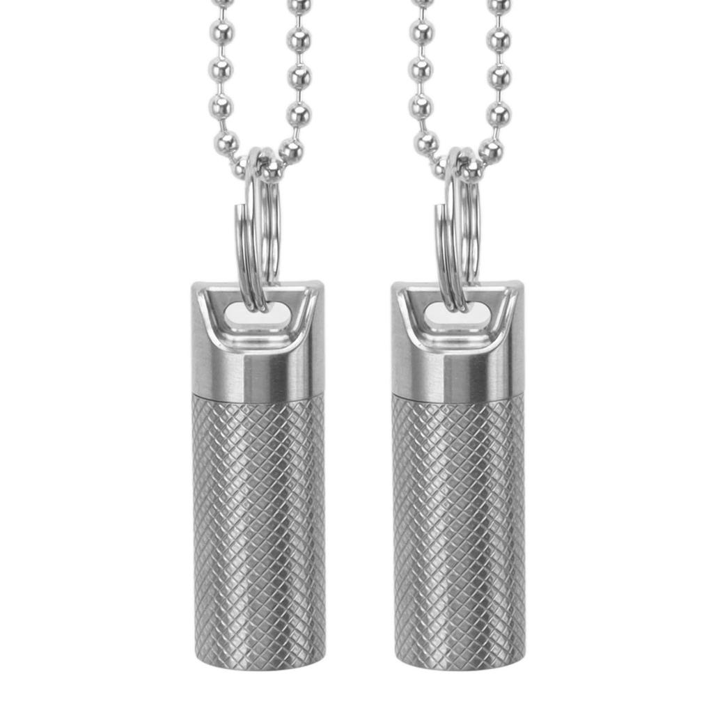 2 Pcs Medicine Sealed Bottle Waterproof Portable Keyring Single Layer Sealed Medicine Container