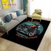 3D Retro Vintage Motorcycle Area Rug Large,Carpet Rug for Living Room Bedroom Sofa Decoration,Doormat Kitchen Non-slip Floor Mat