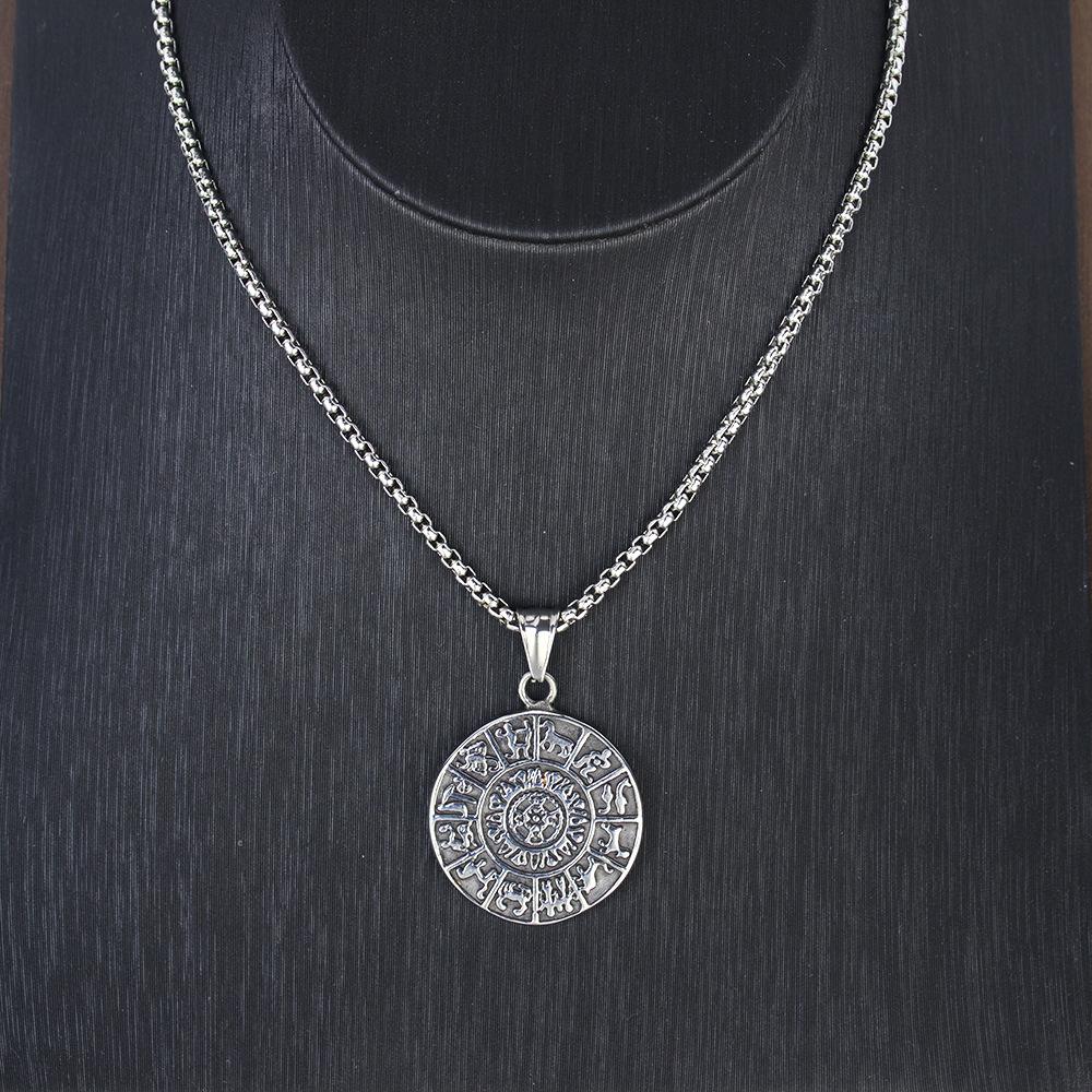 Viking Guardian Totem Pendant Men'S Nordic Necklace Personality Runavin Religious Vintage Pendant Accessories