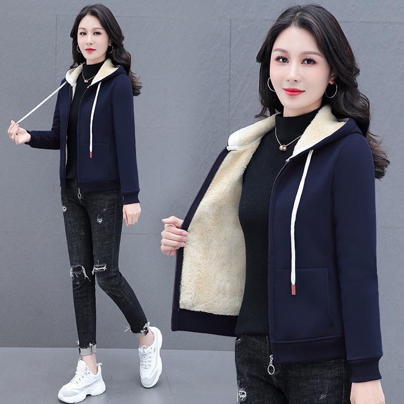 

Весна и осень женский кашемировый кардиган плюс дамское пальто повседневное утепленное свободное женское карманное верхнее бельё на молнии S чёрный