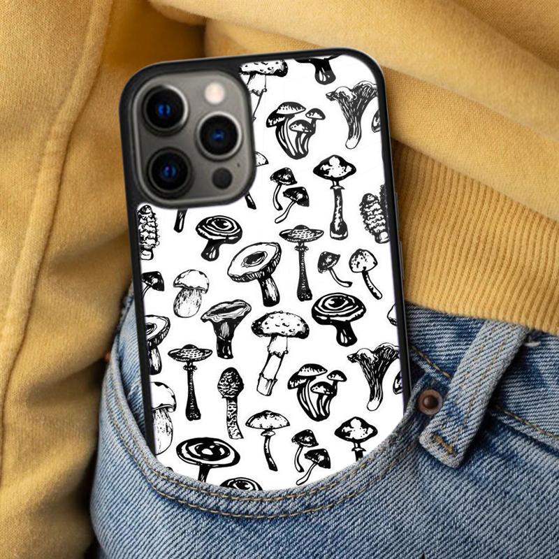 Psychedelic Mushrooms Florals Soft Phone Case for iPhone 17 Air 16e Pro max 15 Pro 13 14 Plus 11 12 MagSafe Magnetic Coque