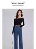 Women's High Waist Retro Blue Wide-Leg Jeans - 2025 Spring Collection