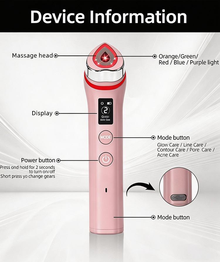 Portable 5-Color Light Eye Vibration Massager with Voice Broadcast
