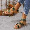 Yellow Embroidered Faux Flower Fashion Sandals Flat Plus Size 43 Summer Outdoor Beach Shoes Travel Mom Shoes