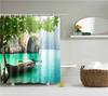 Forest Trees Printed 3D Bath Curtains Waterproof Polyester Fabric Washable Bathroom Shower Curtain Screen With Hooks Accessories