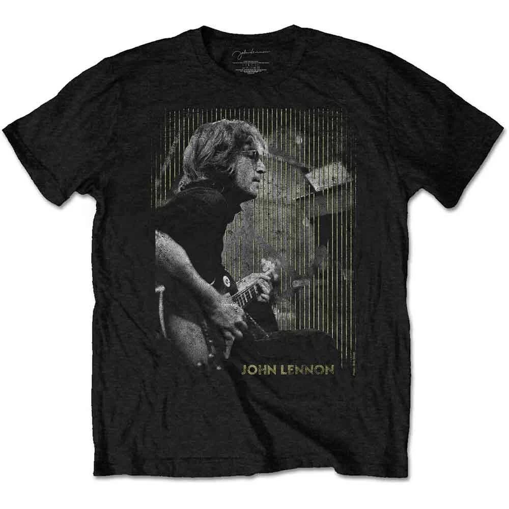 John Lennon T Shirt Gibson Portrait Logo Official Mens Blue M M