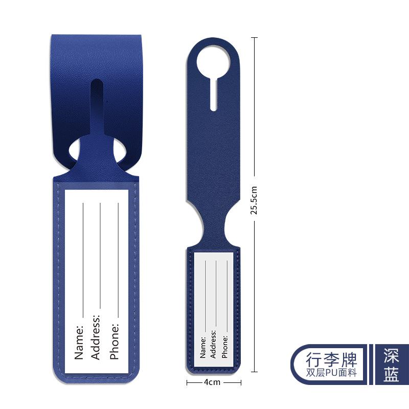 Fashion Cute Luggage Tag PU Anti Loss Travel Luggage Tag Solid Color Luggage Tags Suitcase Tag ID Name Label Travel Accessories