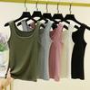 Women's Modal Ribbed Square Neck Sleeveless Slim-Fit Camisole - Versatile Base Layer Shirt for Summer.