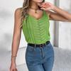 Spring And Summer Color V-neck Hollow Sleeveless Sweater Holiday Vest For Women